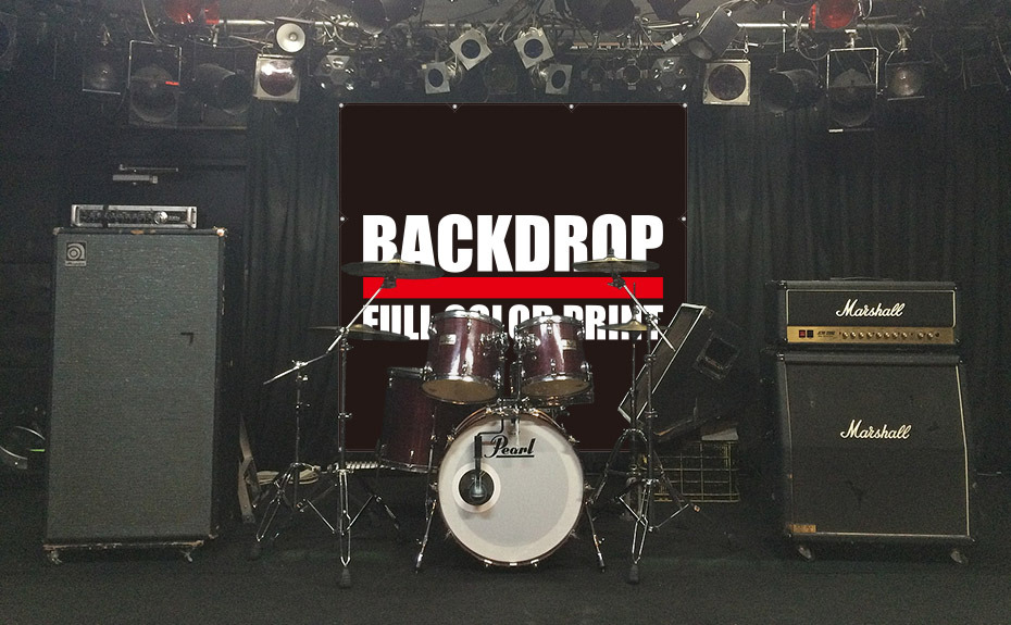 オリジナルバックドロップはBAND GOODS FACTORY